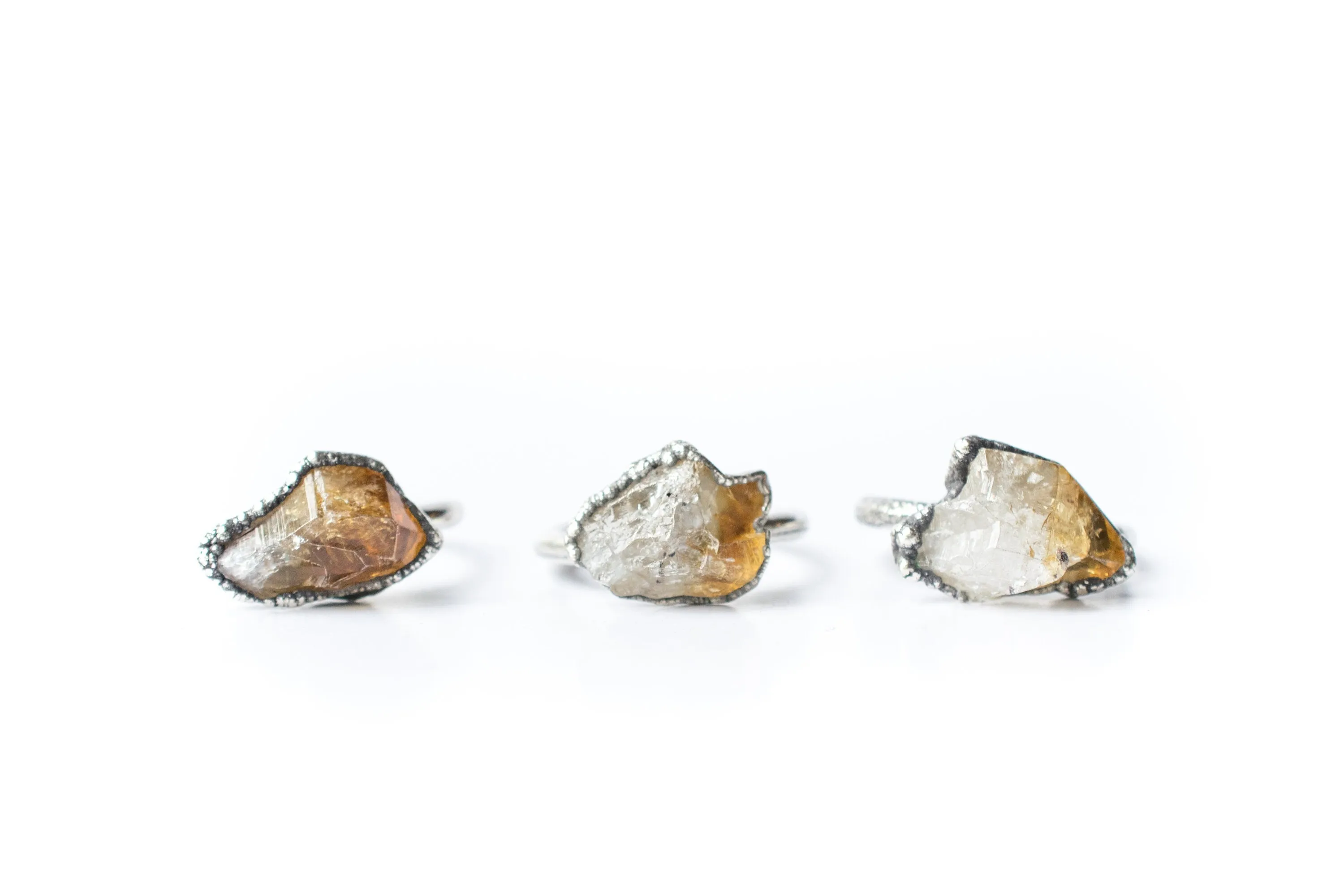 Oxidized Silver Citrine ring | Natural citrine ring