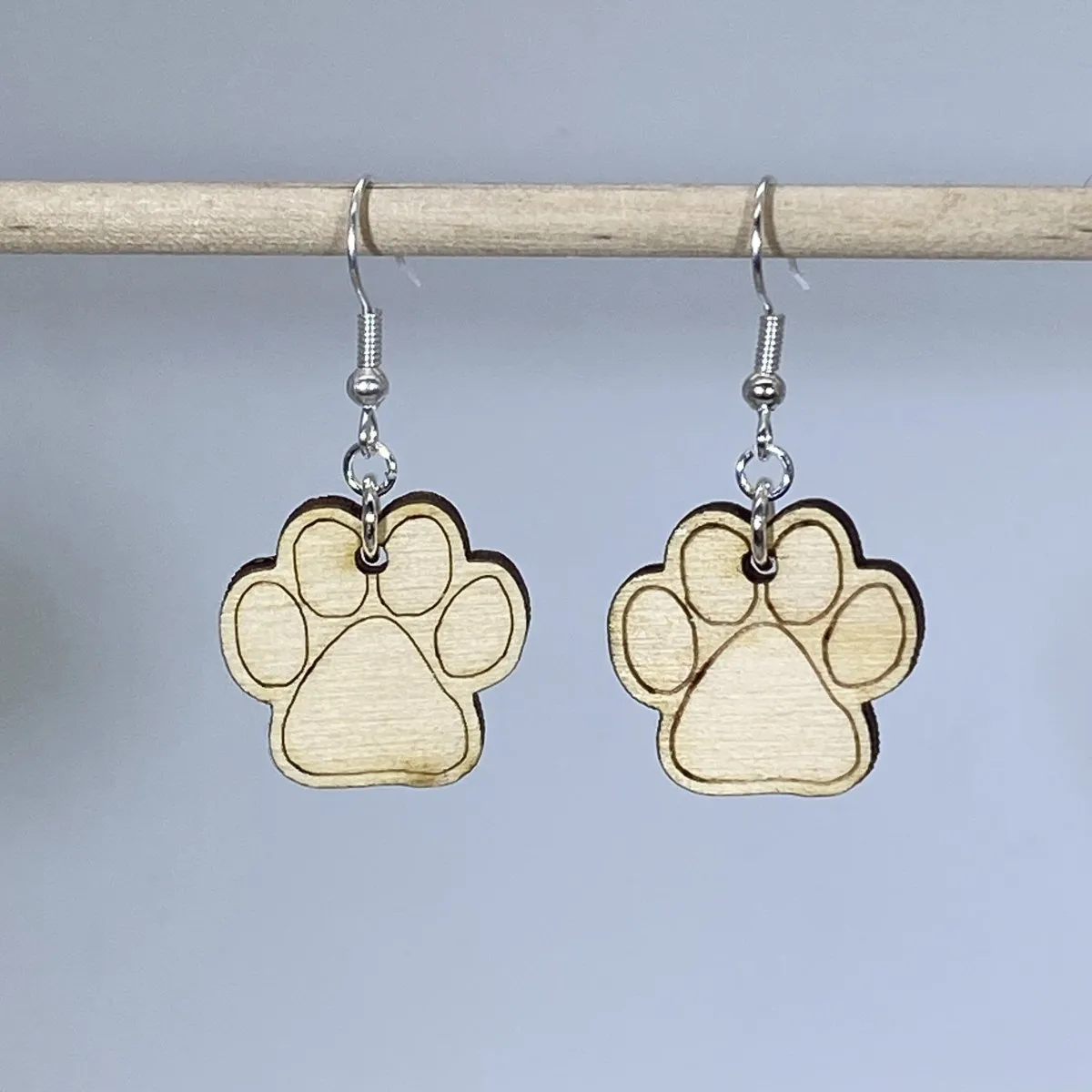Paw Print Dangle Earrings by Cate's Concepts, LLC