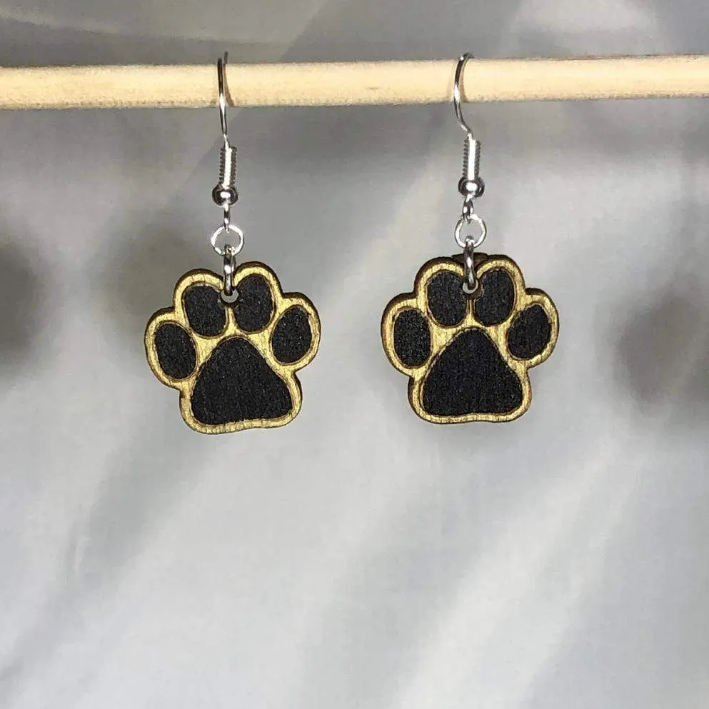 Paw Print Dangle Earrings by Cate's Concepts, LLC