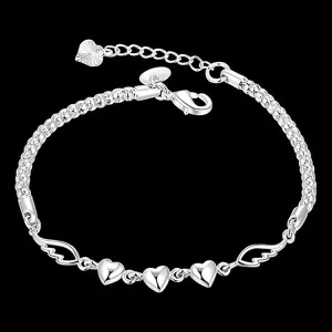 Peach Heart Angel Wing Bracelet