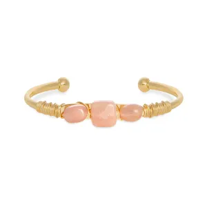Peach Moonstone Cuff: The Georgia (Gold)