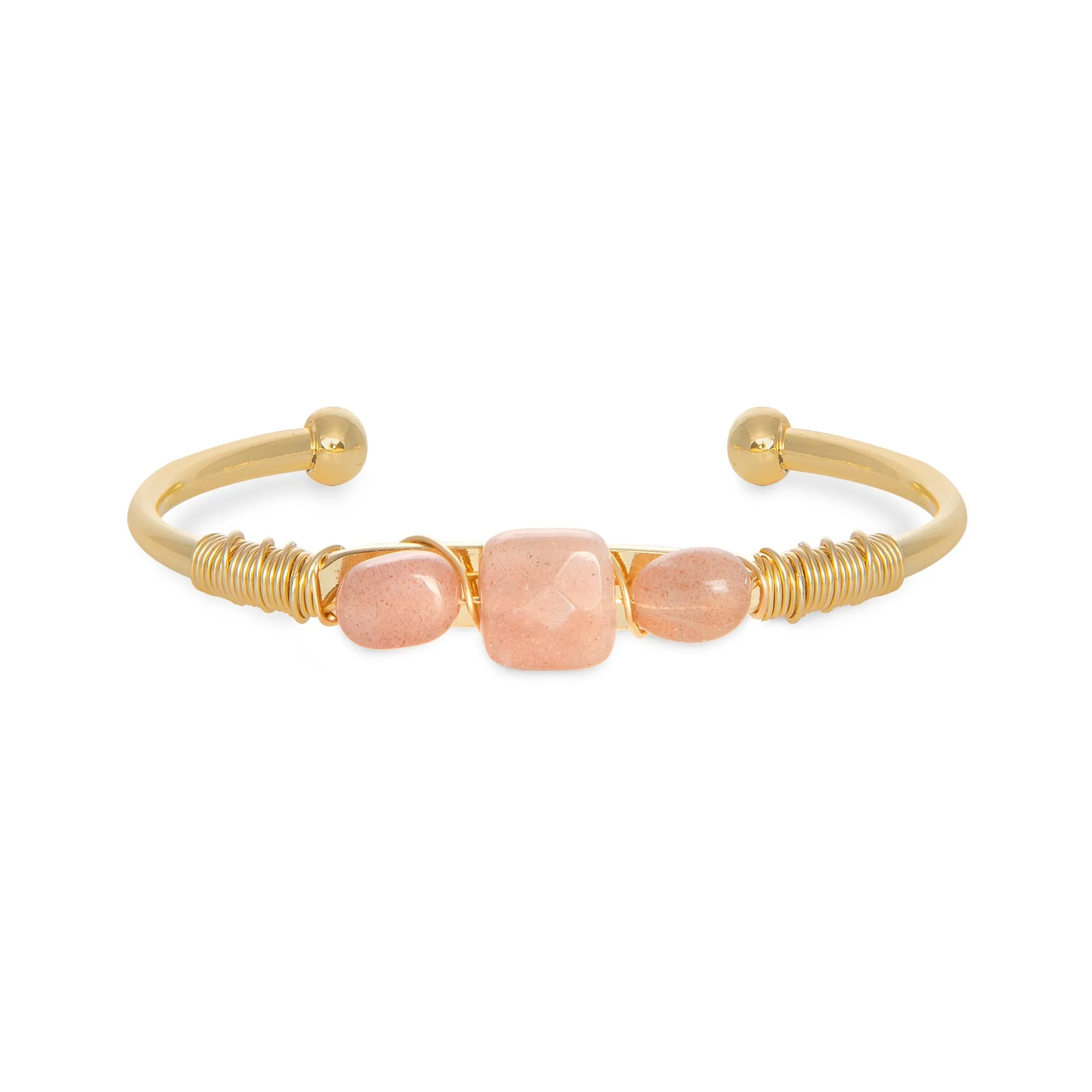 Peach Moonstone Cuff: The Georgia (Gold)