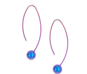 Pink Titanium Orbit Drop Earrings