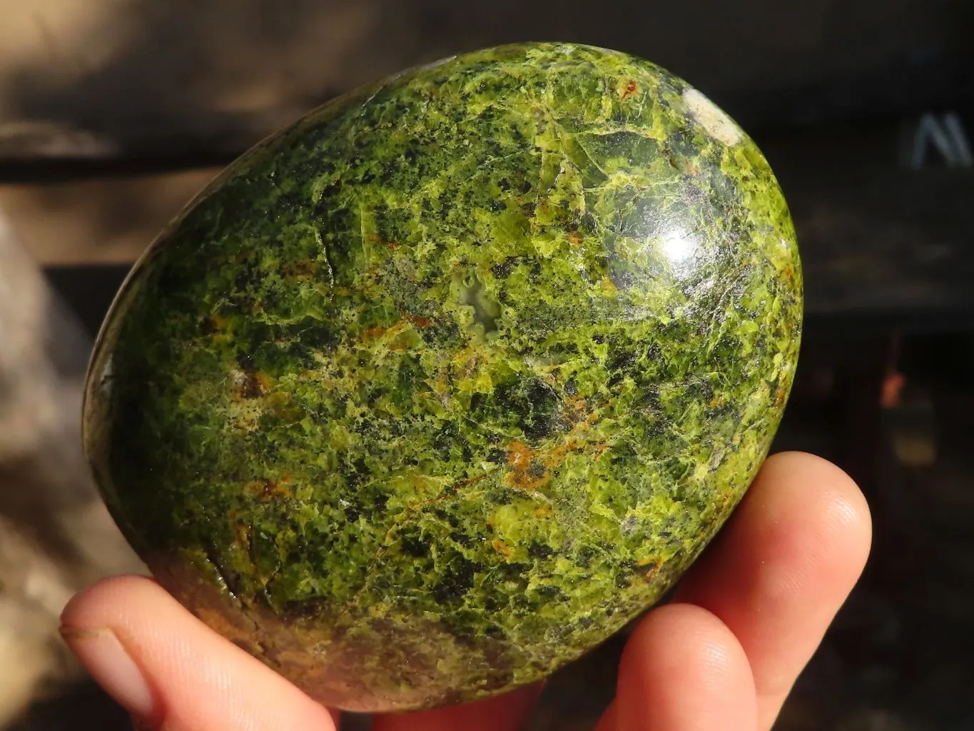 Polished Green Opal Standing Free Forms  x 4 From Madagascar