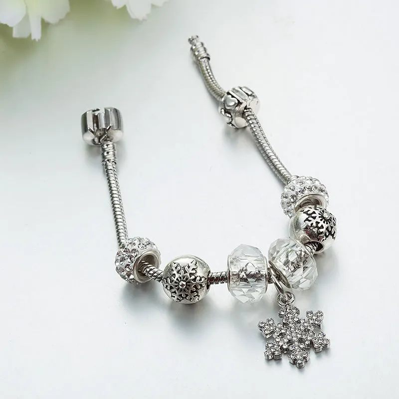 Pure white crystal beaded bracelet