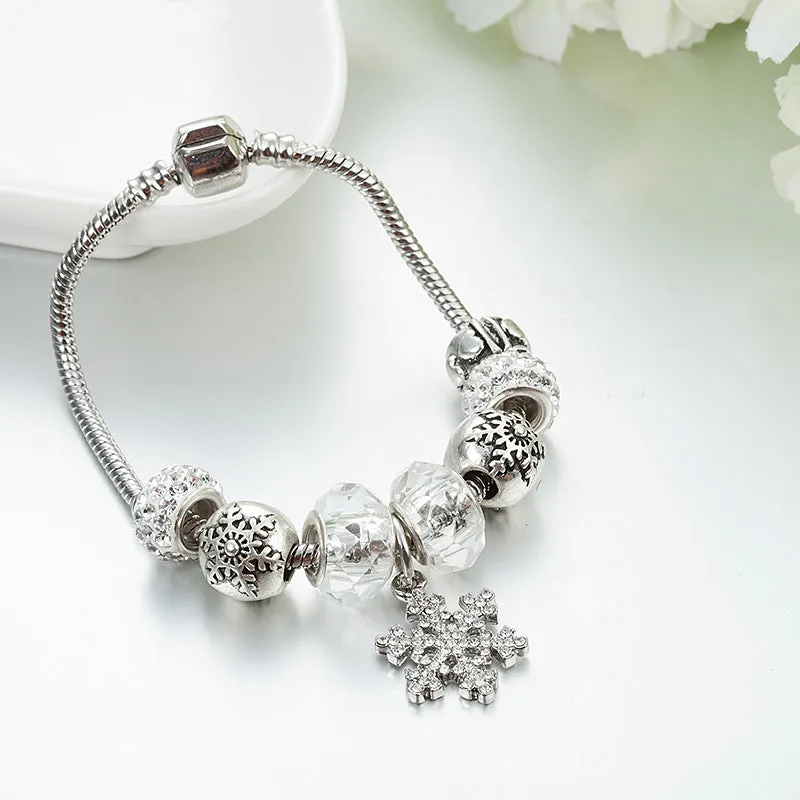 Pure white crystal beaded bracelet