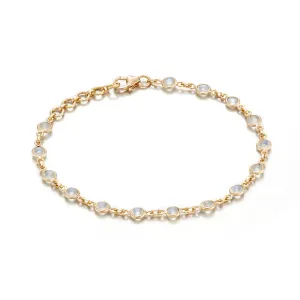 Rainbow Moonstone Link Bracelet