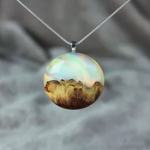 Rainbow Sky | opal pendant [round]