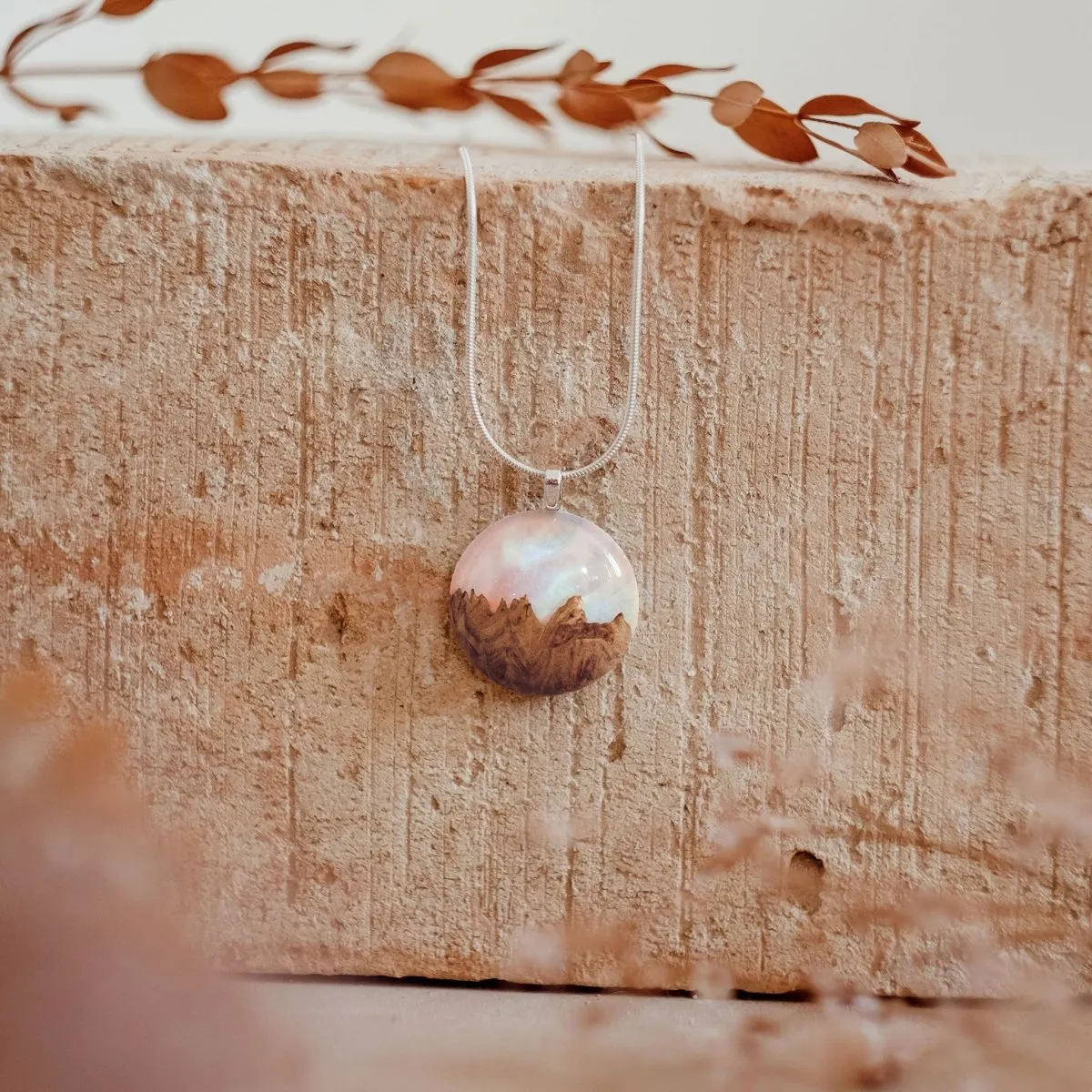 Rainbow Sky | opal pendant [round]