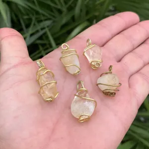 raw citrine pendant