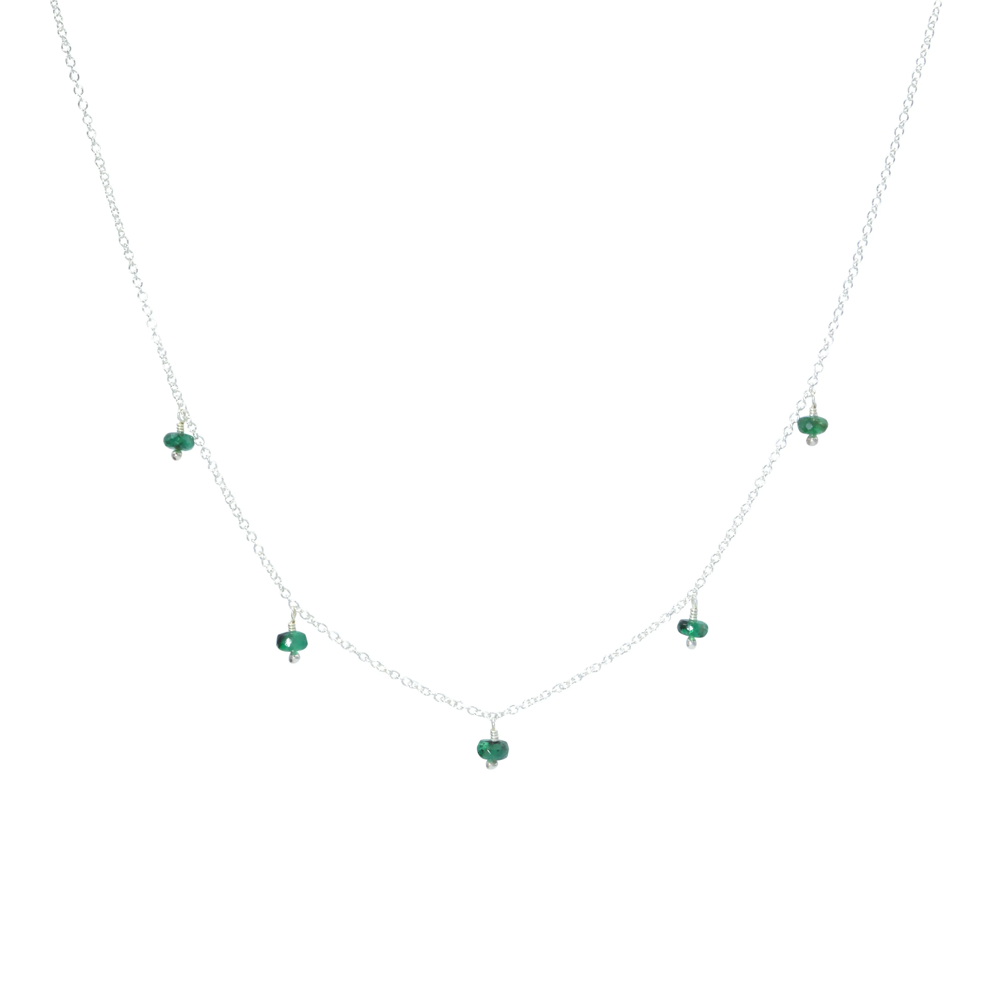 Rondelle Gemstone Multidrop Necklace