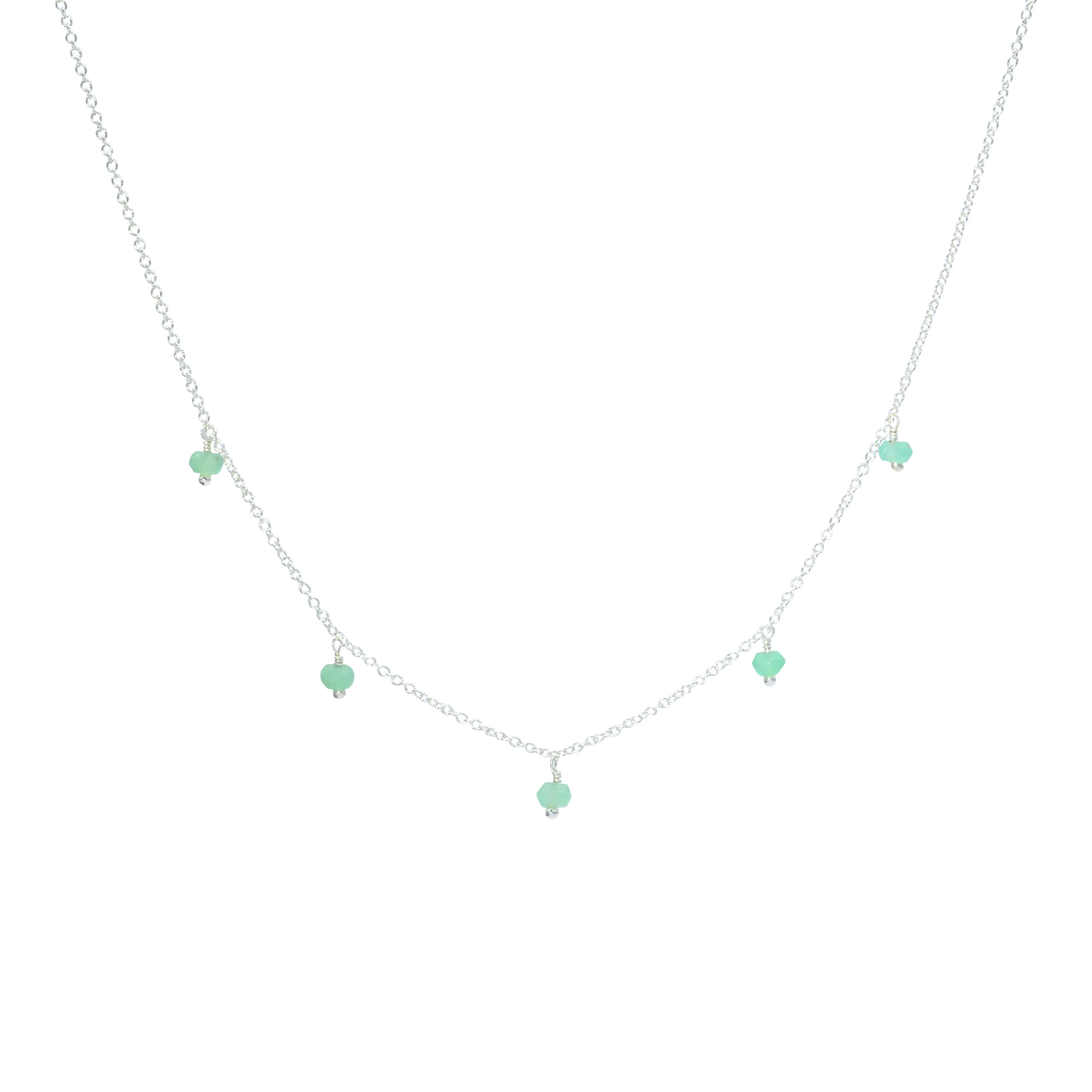 Rondelle Gemstone Multidrop Necklace