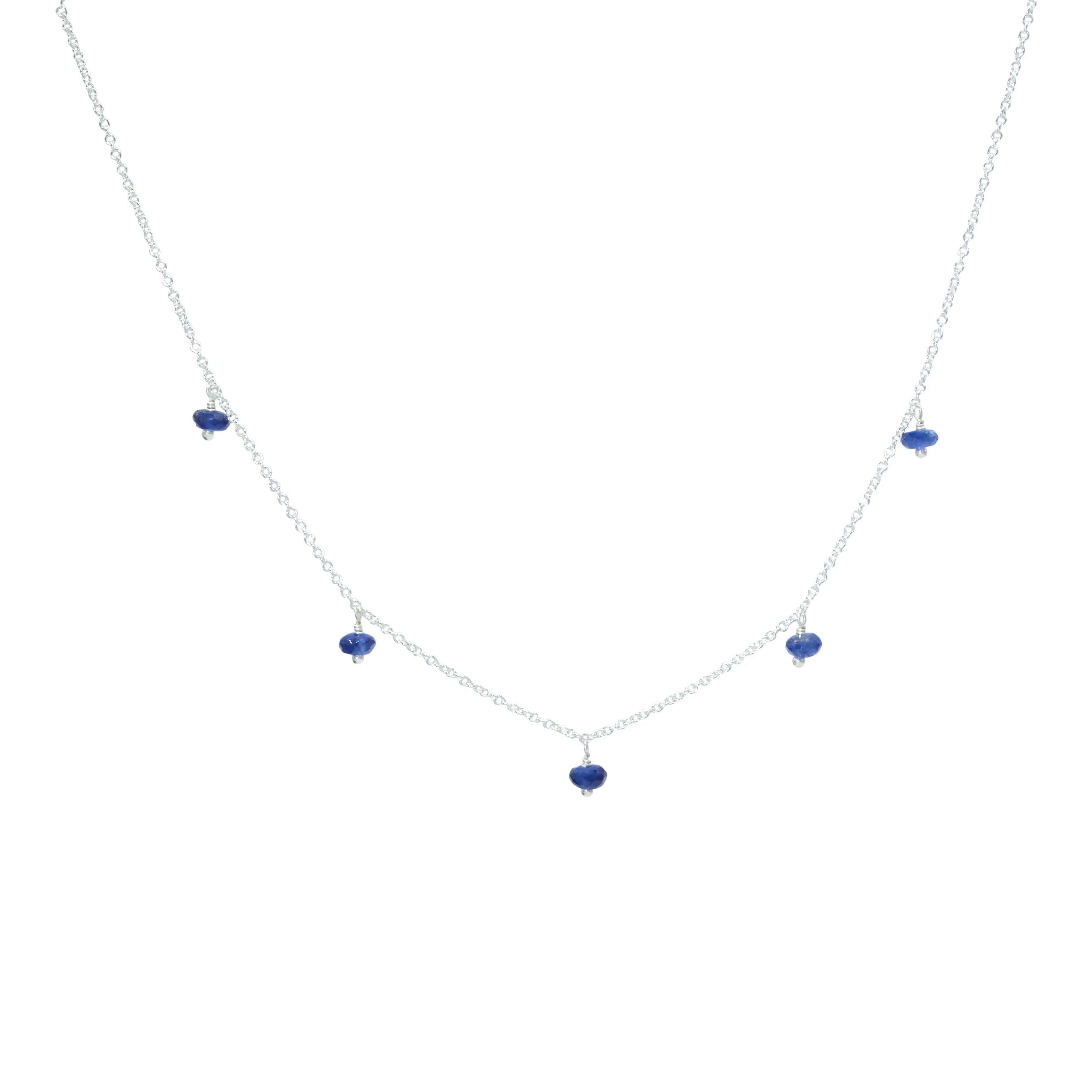 Rondelle Gemstone Multidrop Necklace