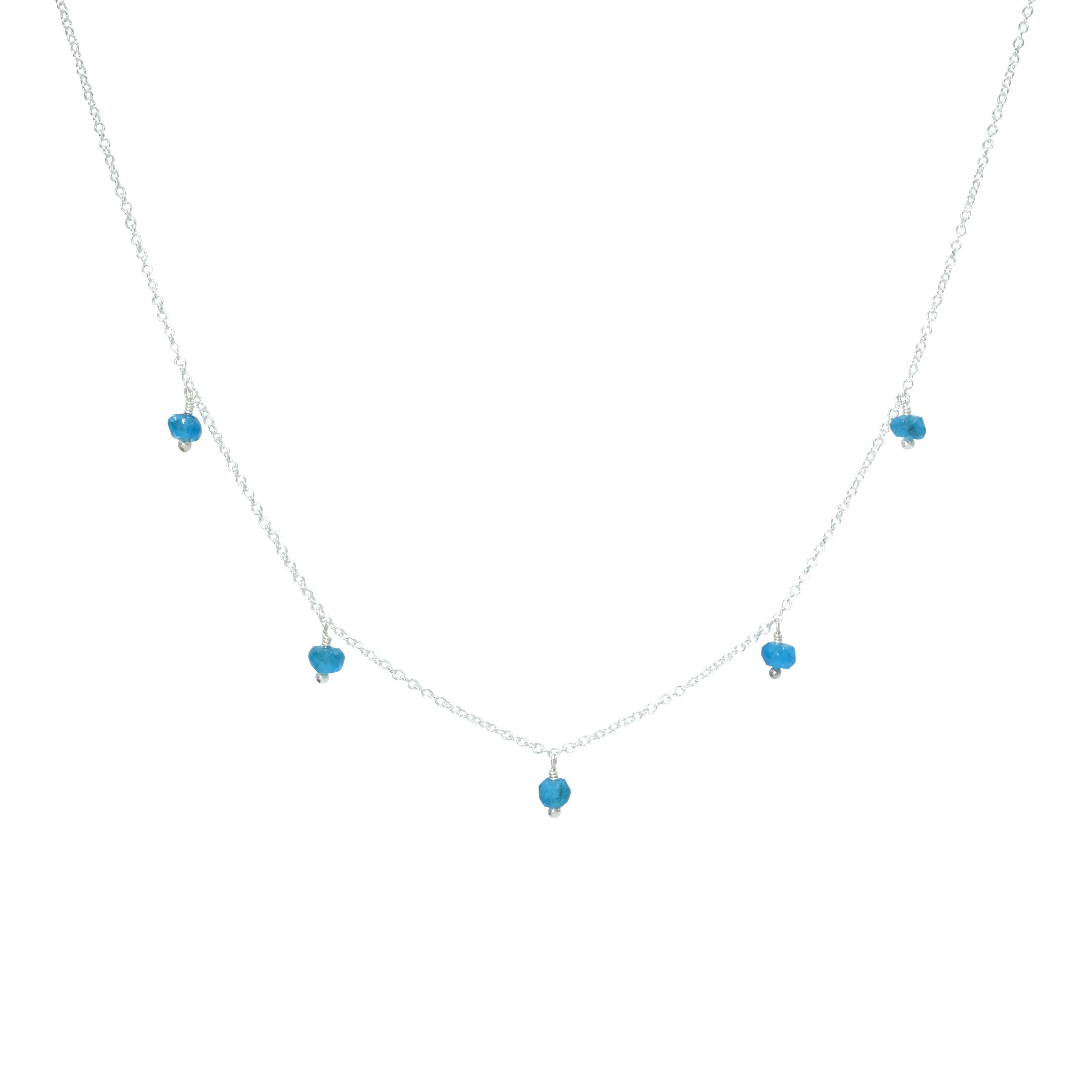Rondelle Gemstone Multidrop Necklace