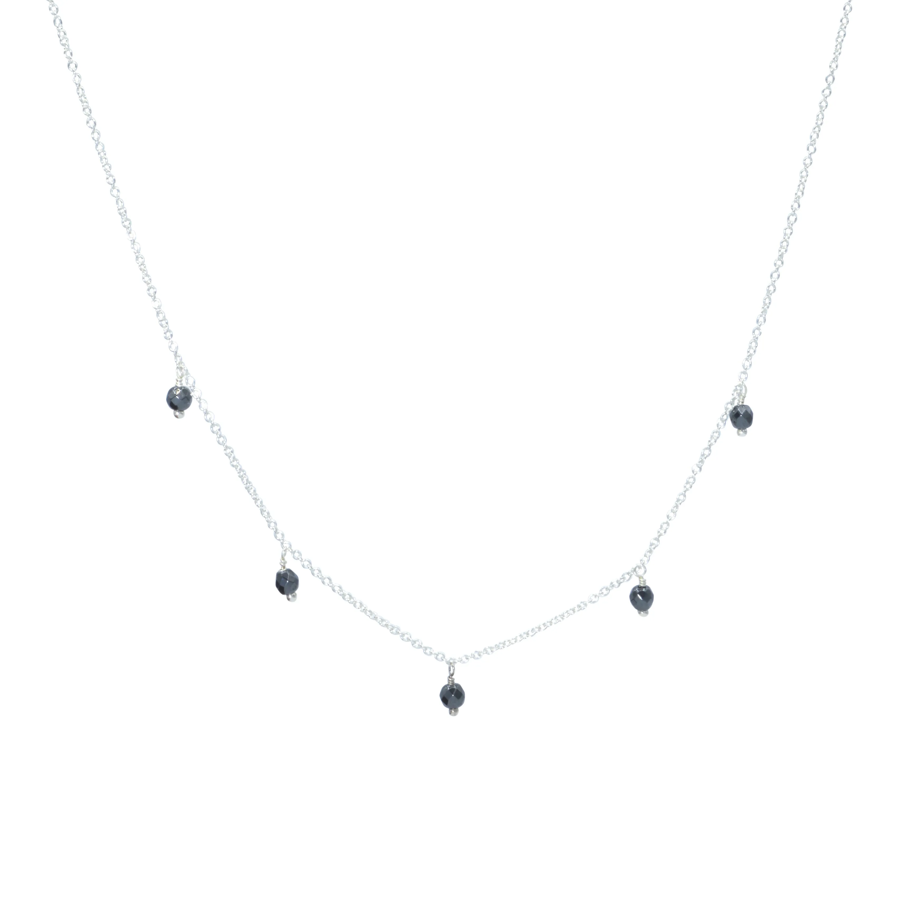 Rondelle Gemstone Multidrop Necklace