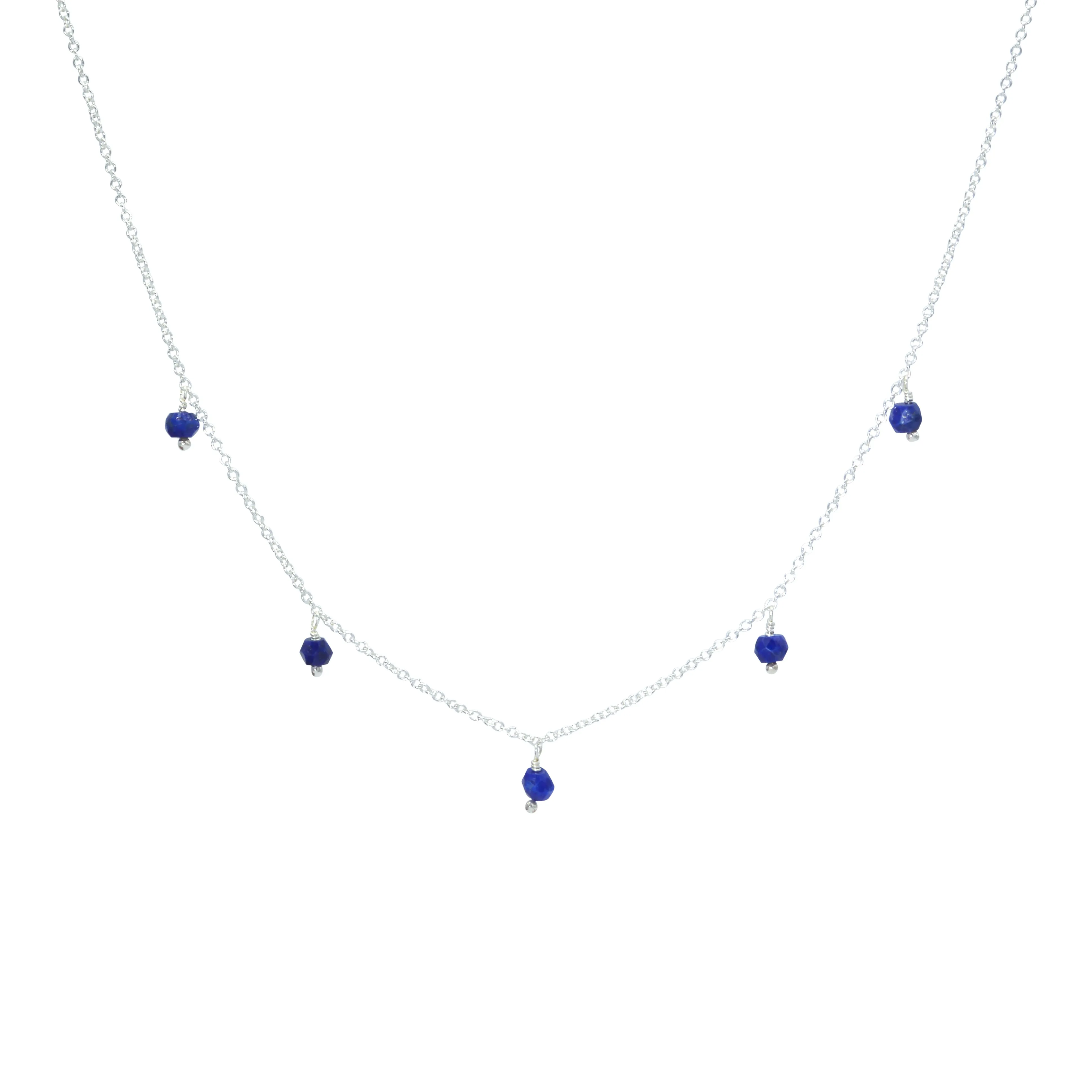 Rondelle Gemstone Multidrop Necklace