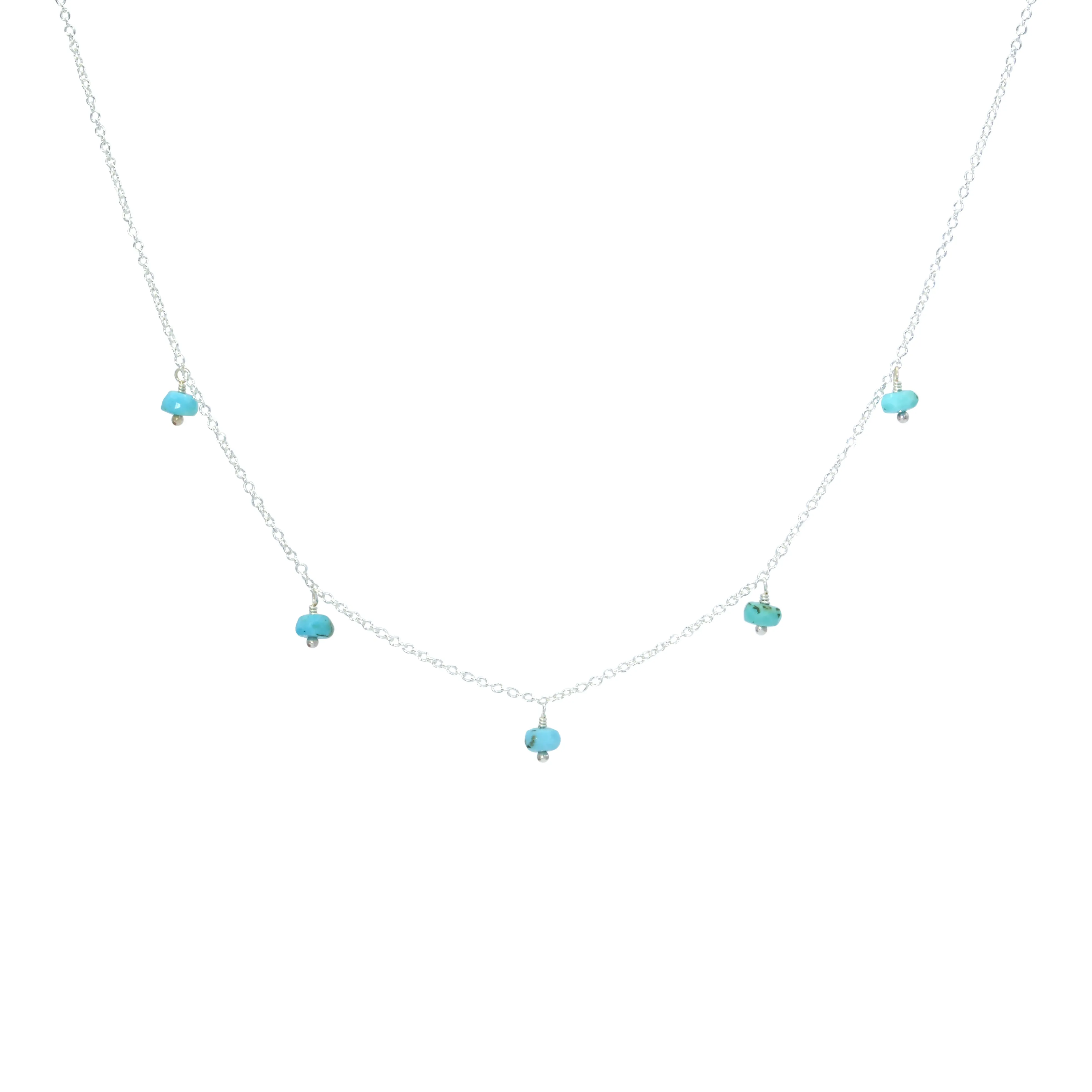 Rondelle Gemstone Multidrop Necklace