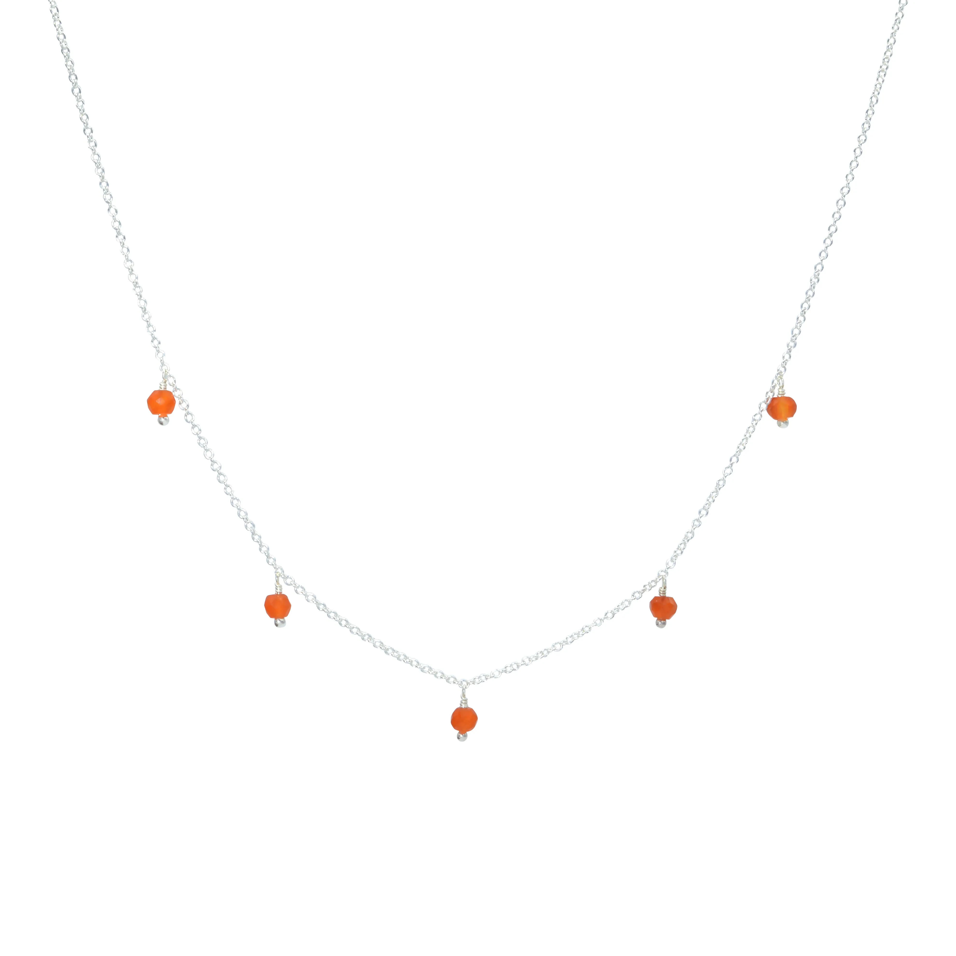 Rondelle Gemstone Multidrop Necklace