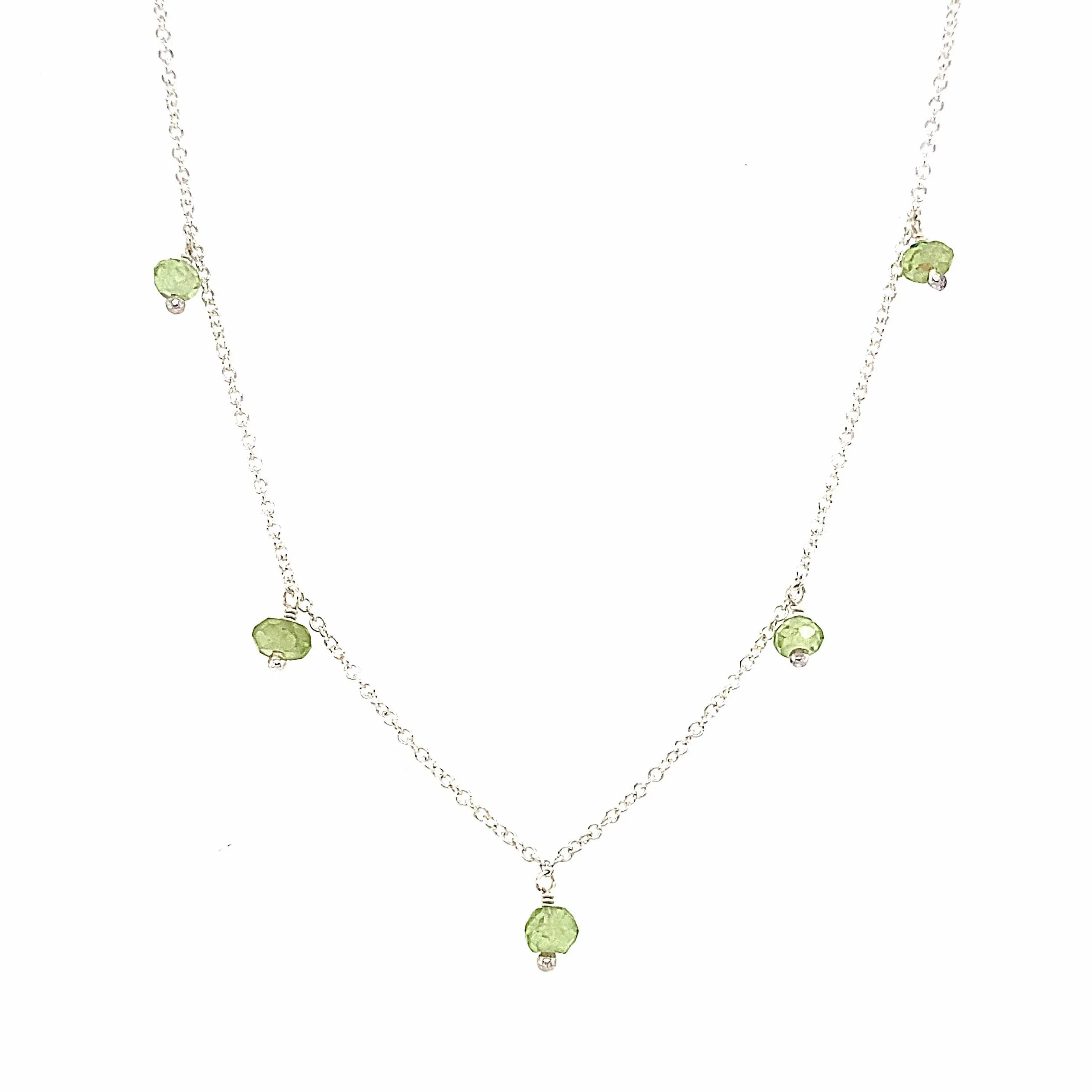 Rondelle Gemstone Multidrop Necklace
