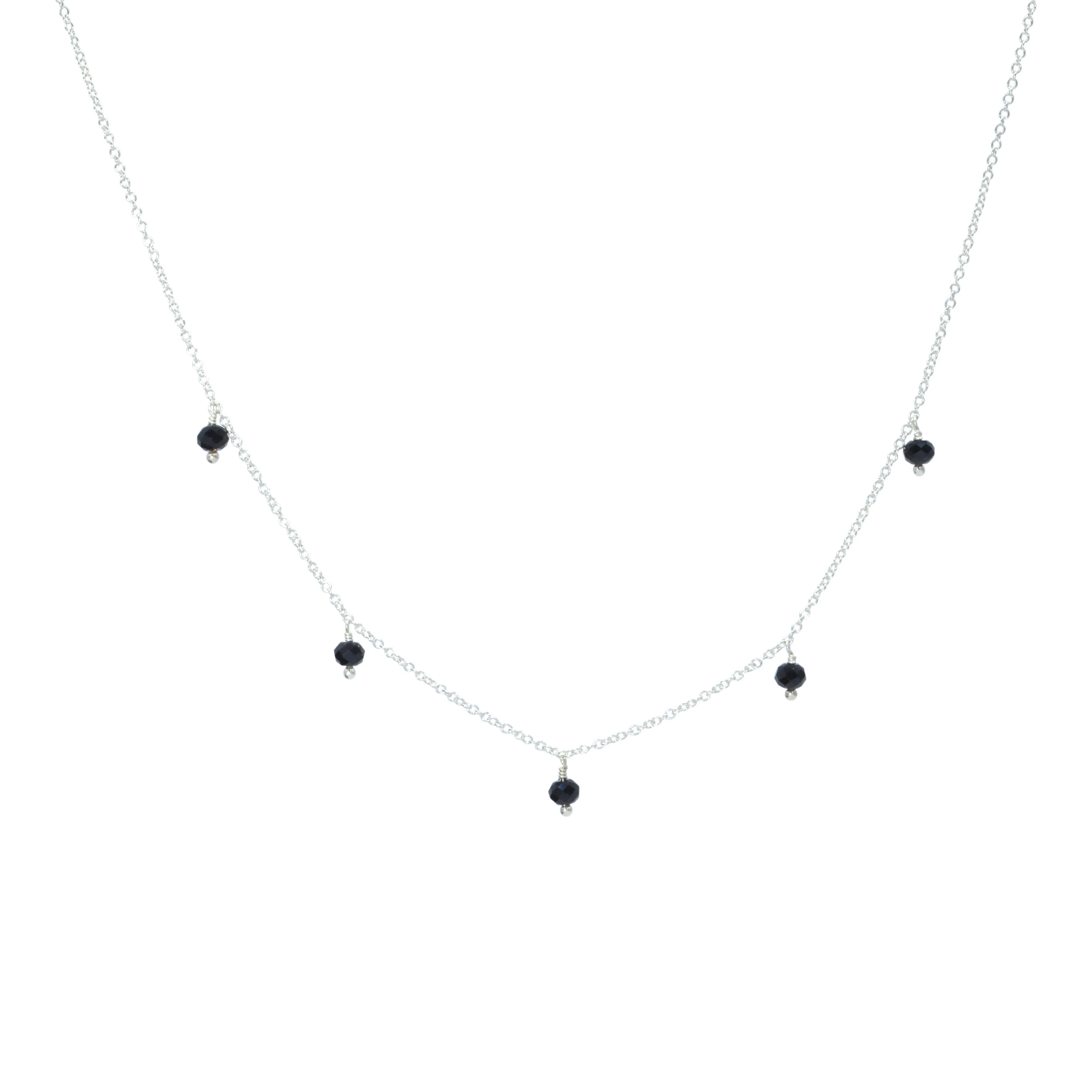 Rondelle Gemstone Multidrop Necklace