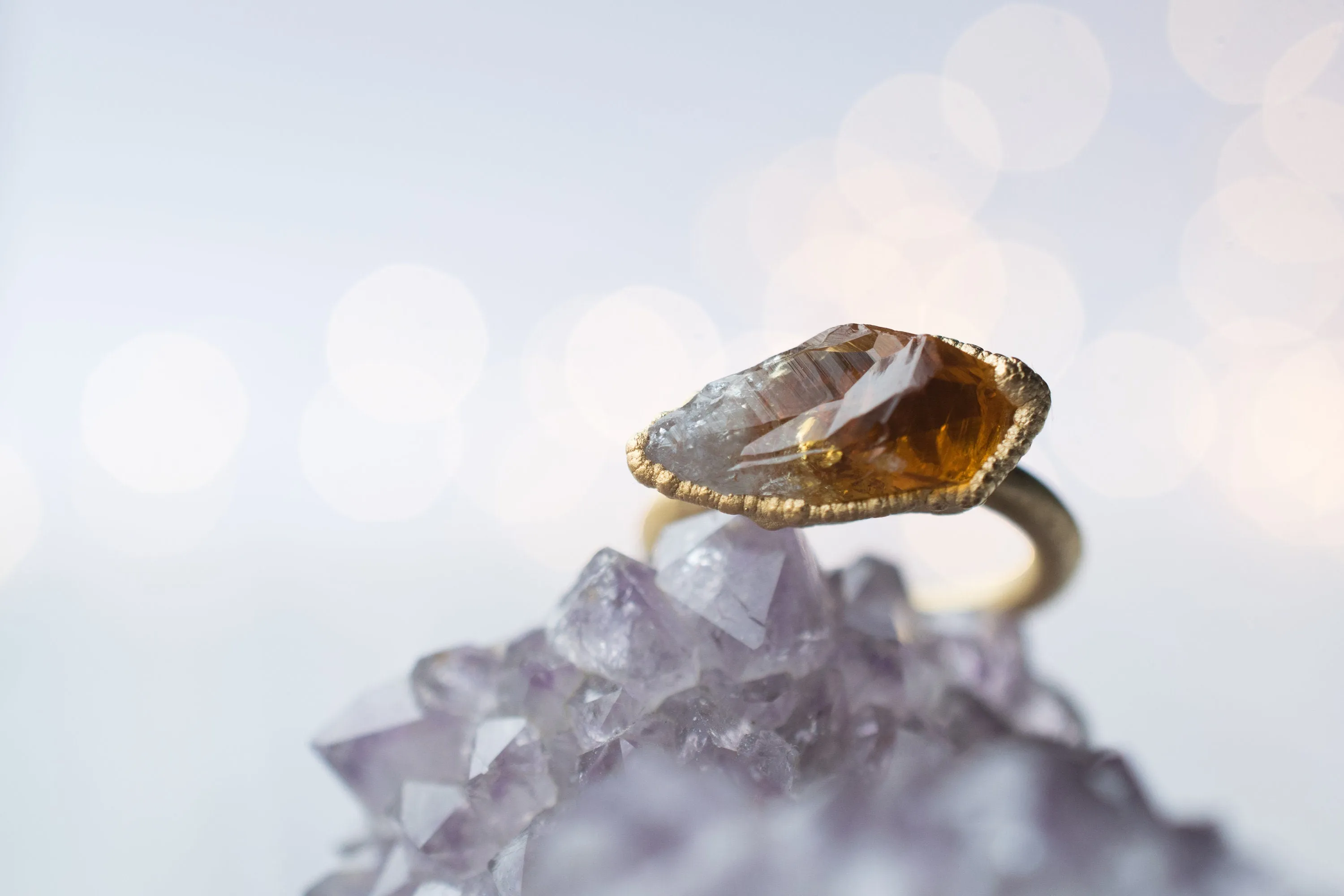 SALE Gold Citrine ring | Natural citrine ring