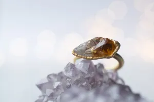 SALE Gold Citrine ring | Natural citrine ring