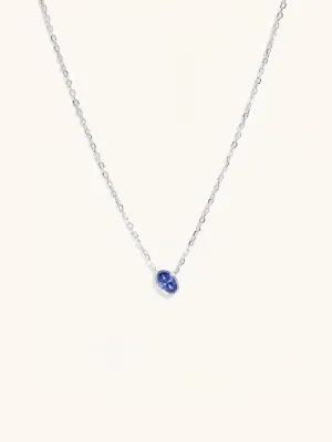 Sapphire Birthstone Sterling Silver Necklace
