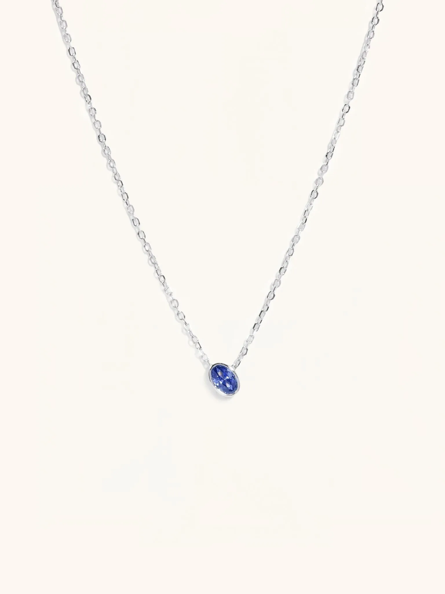 Sapphire Birthstone Sterling Silver Necklace