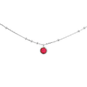 Silver Birthstone Necklace