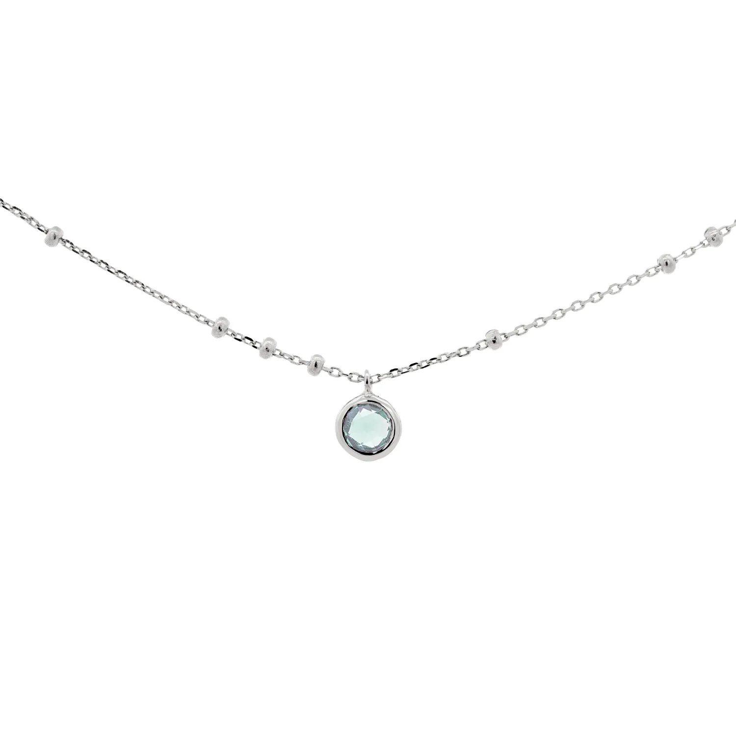 Silver Birthstone Necklace