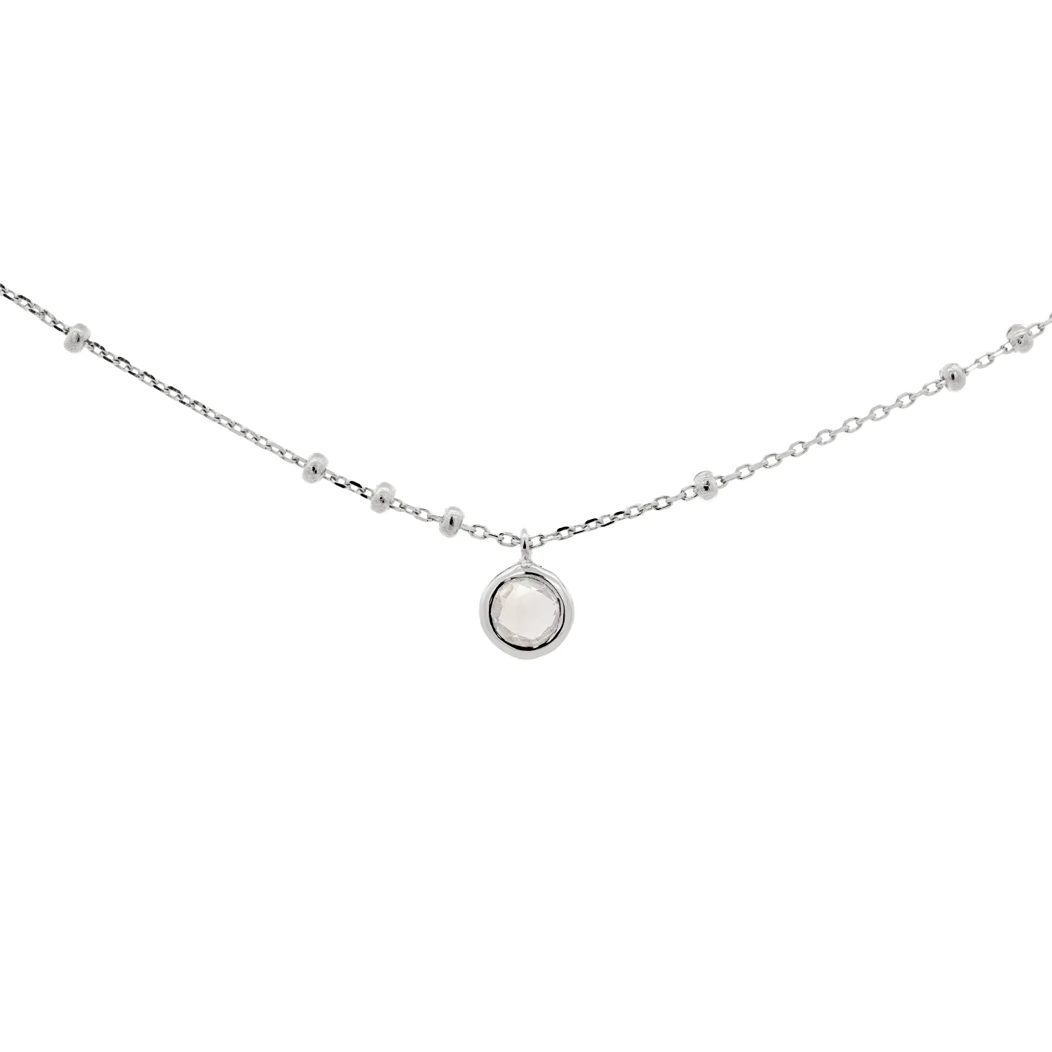 Silver Birthstone Necklace