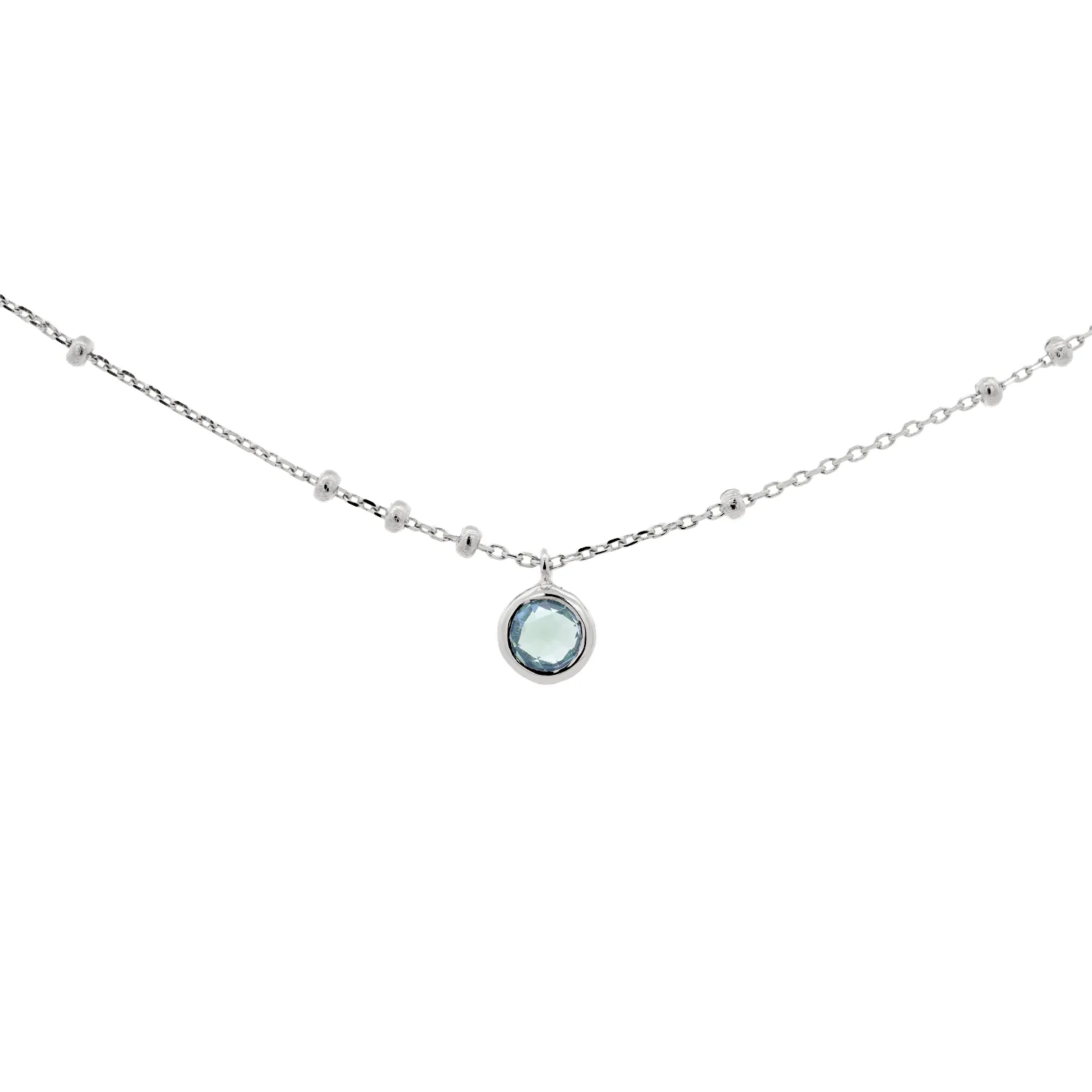 Silver Birthstone Necklace