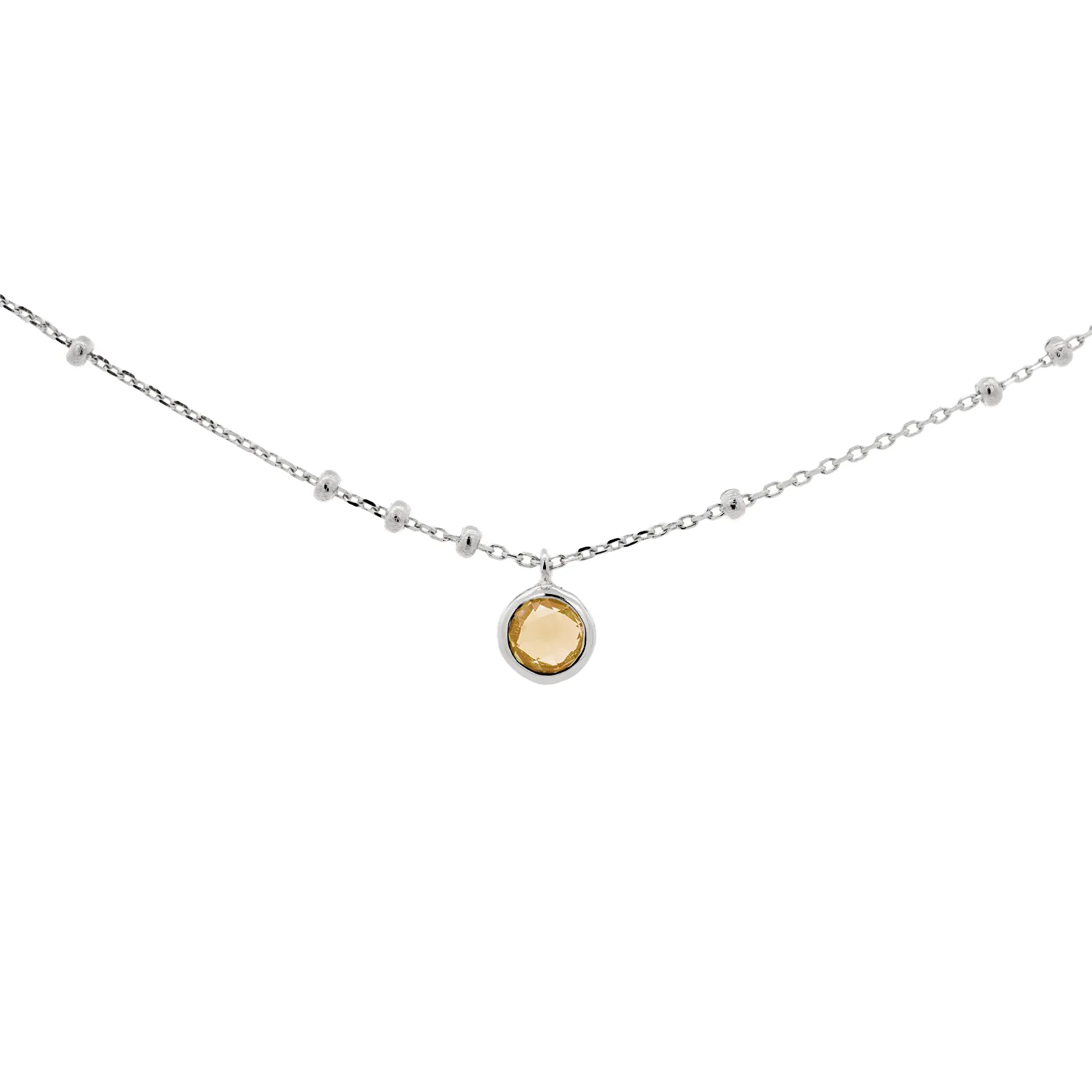 Silver Birthstone Necklace