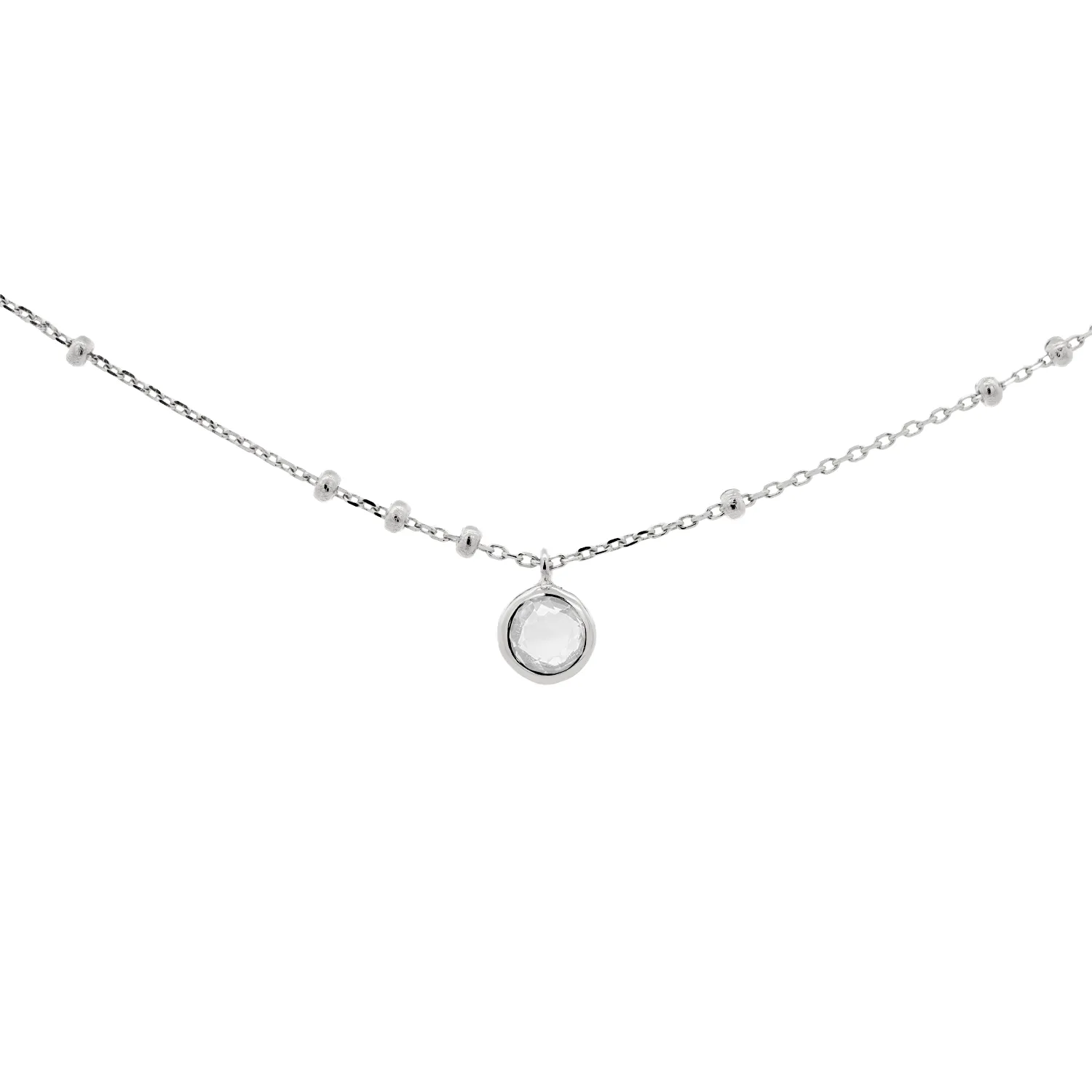 Silver Birthstone Necklace