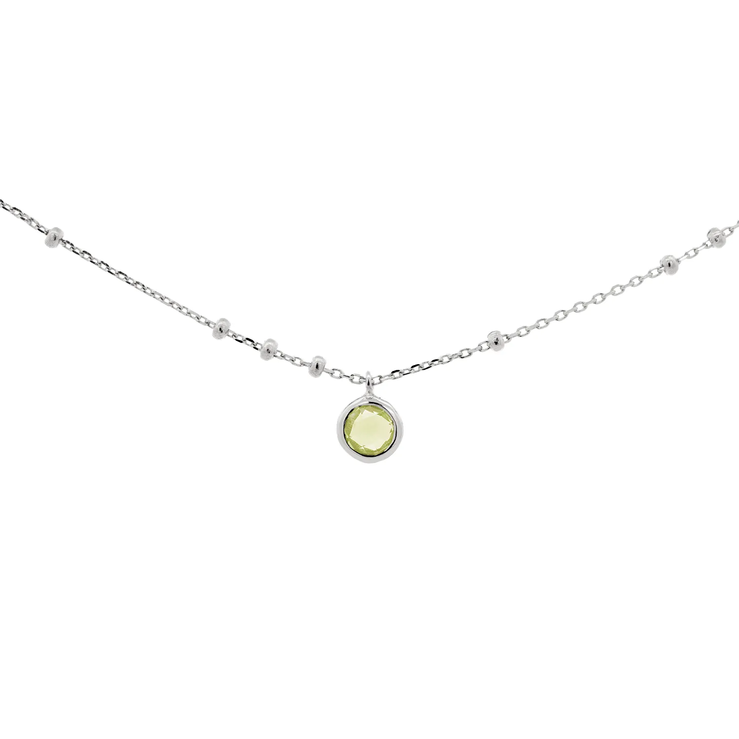 Silver Birthstone Necklace