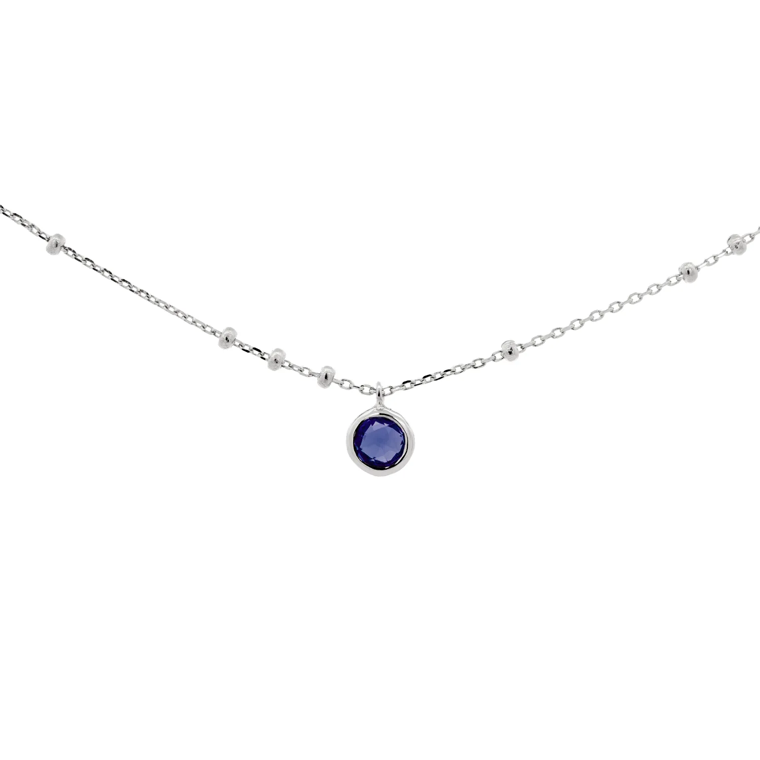 Silver Birthstone Necklace