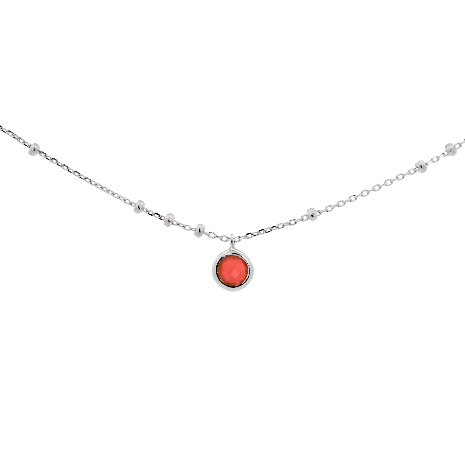 Silver Birthstone Necklace