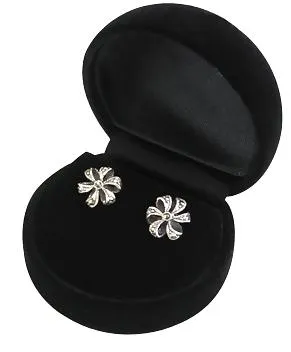 Silver Marcasite Ribbon Earrings