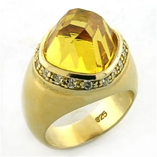 Silver Ring AAA GRD CZ Citrine LOA639 for Women Style 925