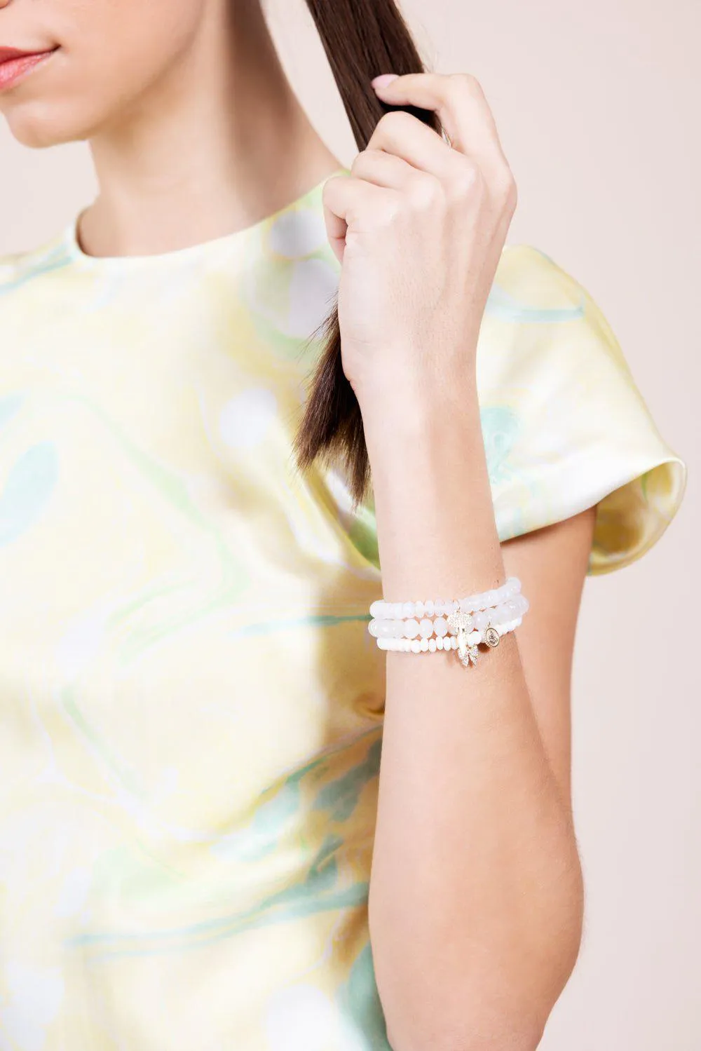 Small Bow Moonstone Bracelet