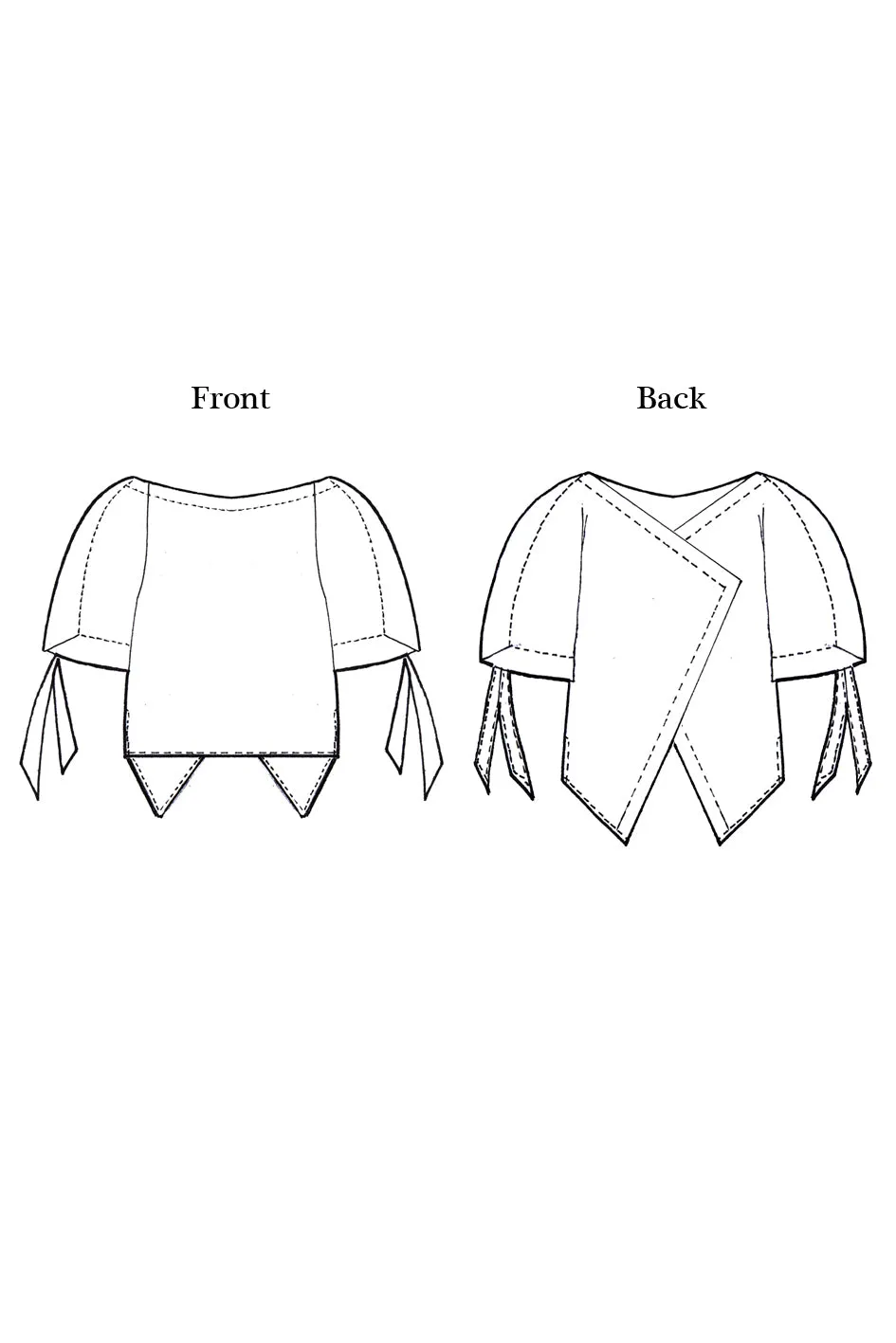 Squarish Sleeves Cotton Top / White