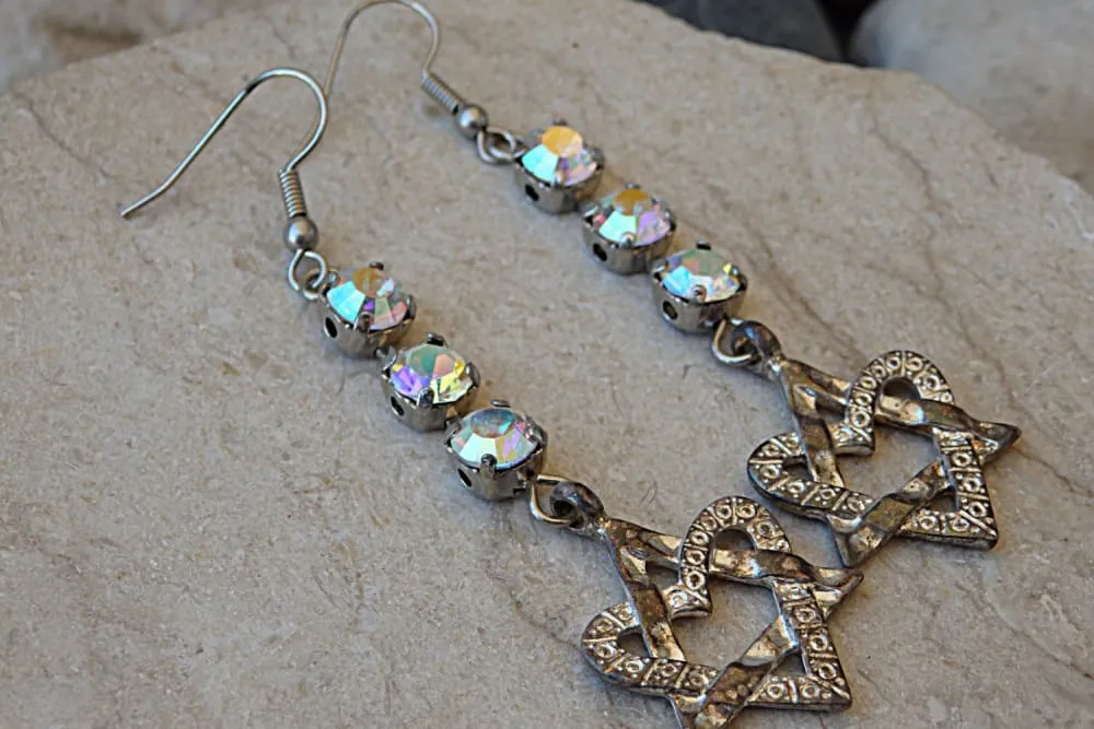 Star of David Heart Earrings