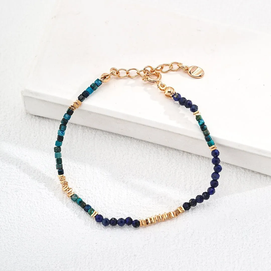 Sterling Silver Lapis Lazuli Bead Bracelet