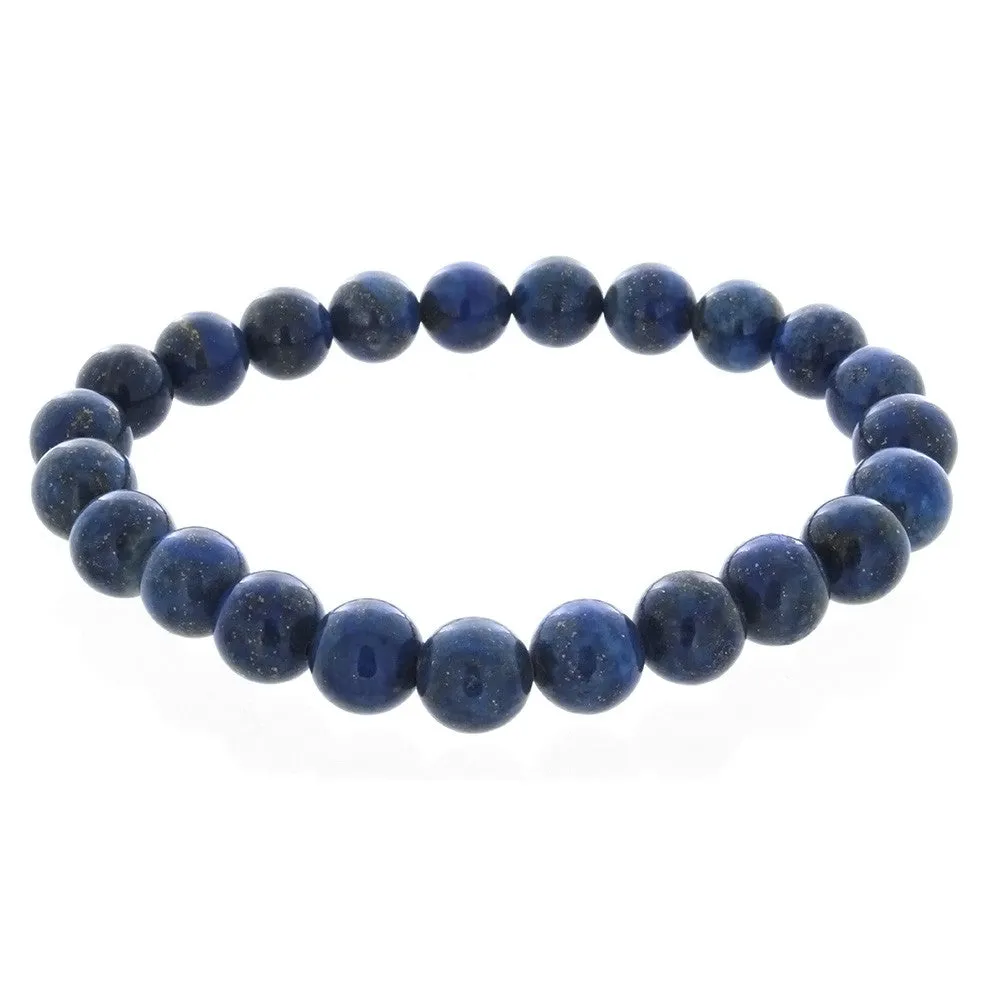 STRETCH GEMSTONE LAPIS LAZULI ROUND BRACELET