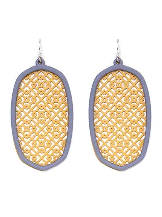 TE9574 Pattern Cut Out Dangle Earrings