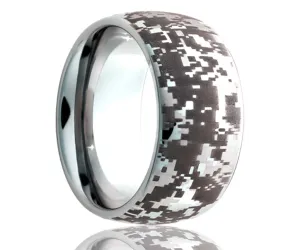Titanium Dome Laser Engraved Pixel Ring