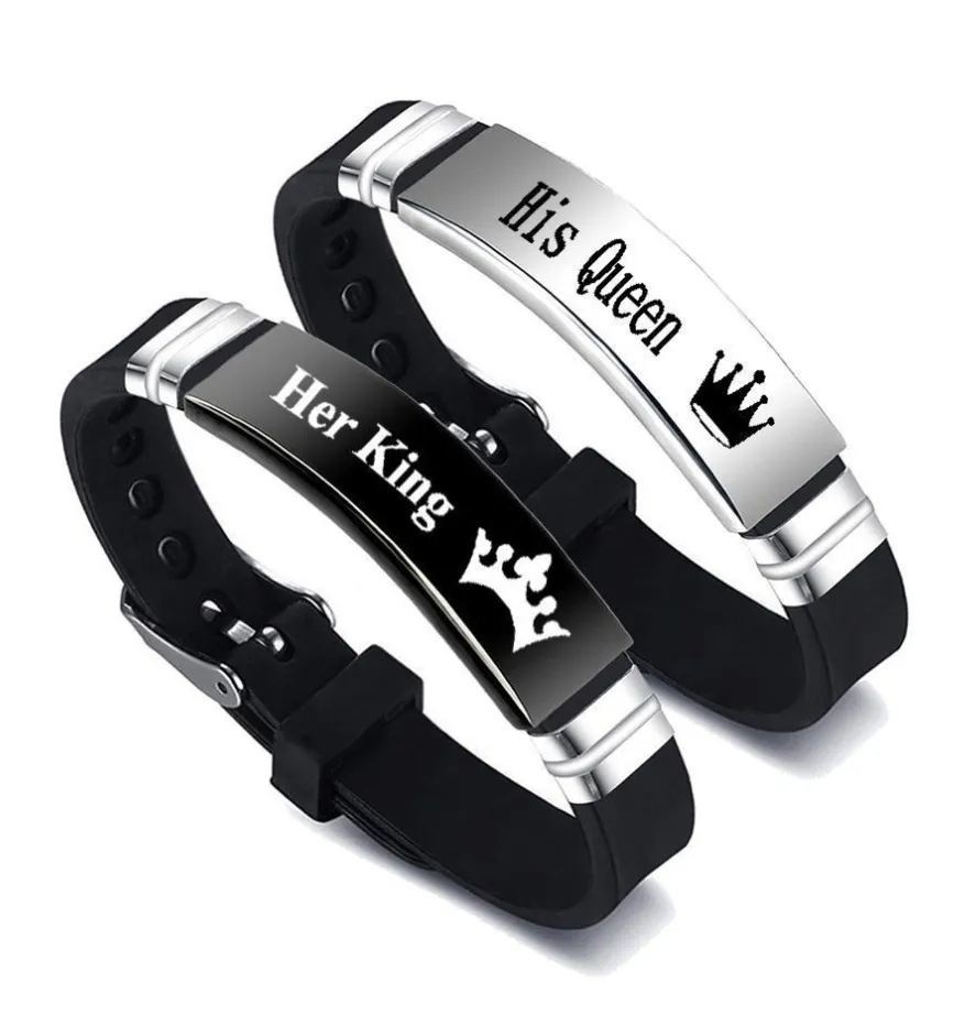 Titanium Steel King&Queen Couple Bracelet