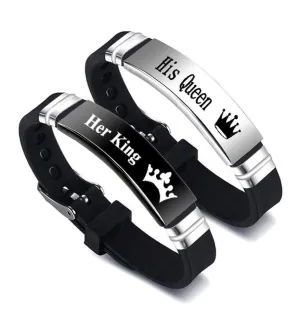 Titanium Steel King&Queen Couple Bracelet