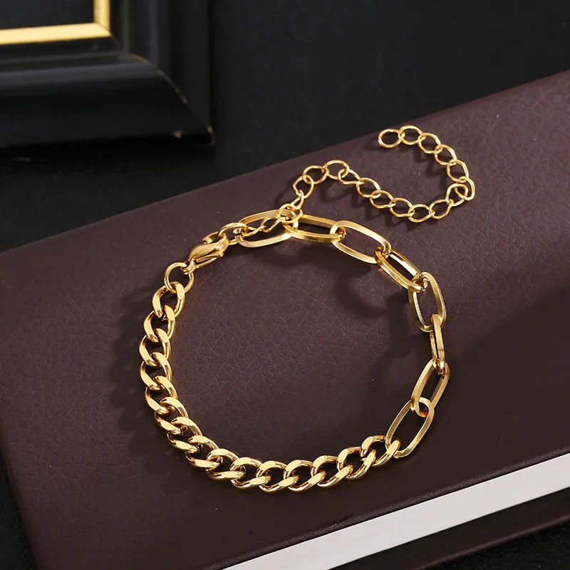 U-Shaped Horseshoe Square Buckle Rhinestone Bracelet