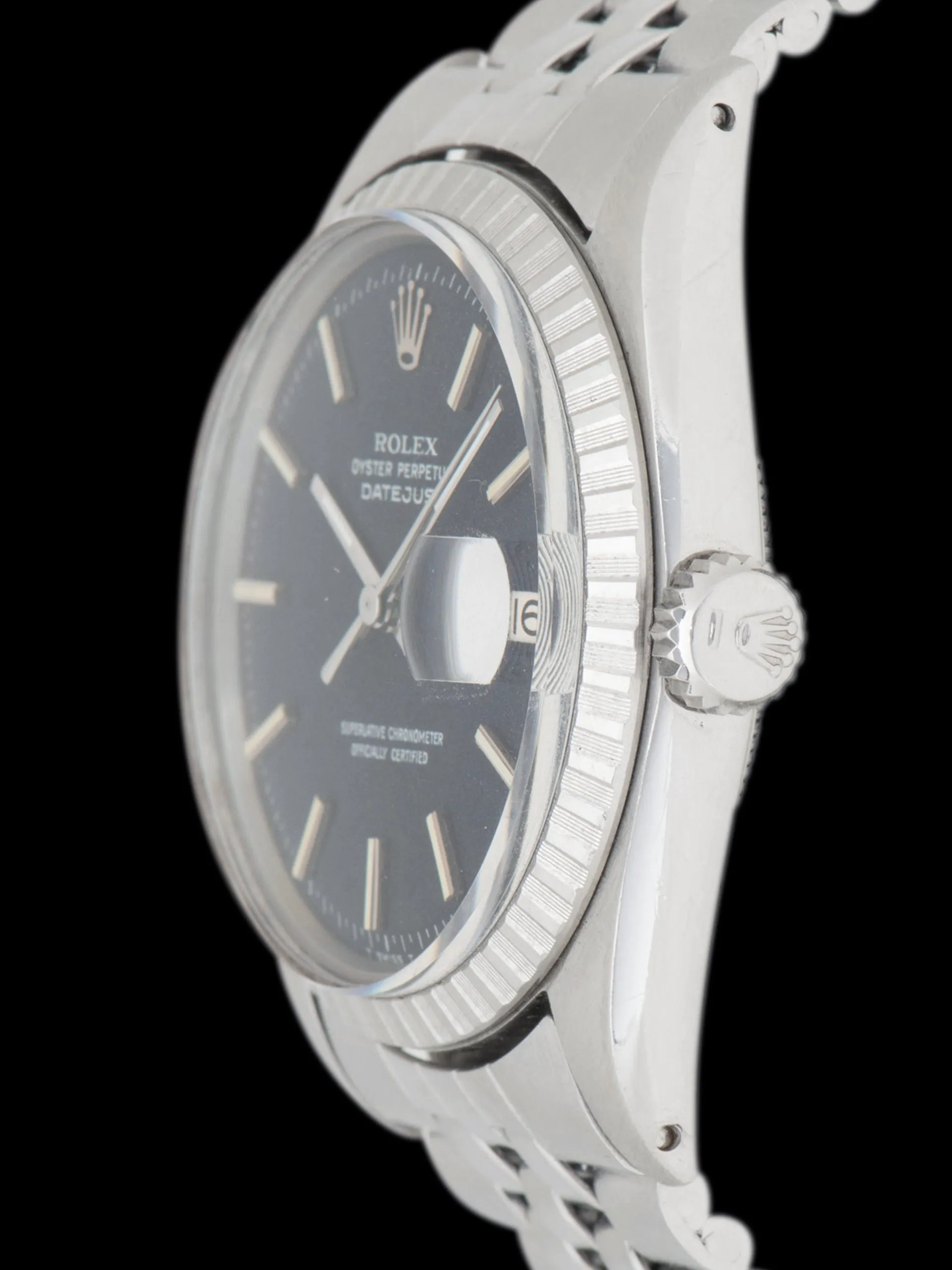 *Unpolished* 1968 Rolex Datejust (Ref. 1603) Black "Confetti" Dial W/ Double Punched Papers